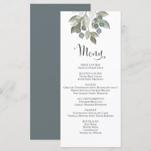 Dusty Blue Eucalyptus Wedding Foliage Elegant Menu