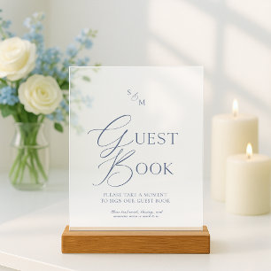 Dusty Blue Fine Art Acrylic Guest Book Sign