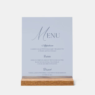 Dusty Blue Fine Art Acrylic Wedding Menu Sign