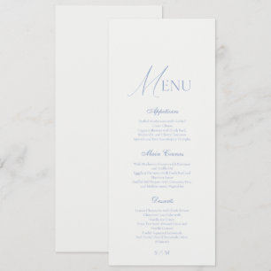 Dusty Blue Fine Art Elegant Wedding Menu Card
