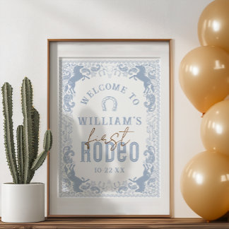 Dusty Blue First Rodeo Birthday Welcome Sign – Wes