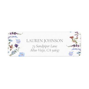 Dusty Blue Fleur sauvage Bridal Adresse de retour