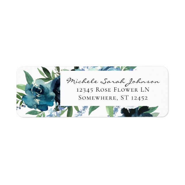 Dusty Blue Floral 2 Return Address (Front)
