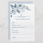 Dusty Blue Floral Advice for the Bride card<br><div class="desc">Dusty Blue Floral advice for the bride card</div>