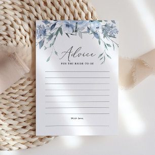 Dusty Blue Floral Bridal Shower Advice Card