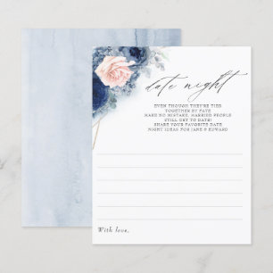 Dusty Blue Floral Bridal Shower Date Night Idea