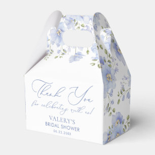 Dusty Blue Floral Bridal Shower Favor Box
