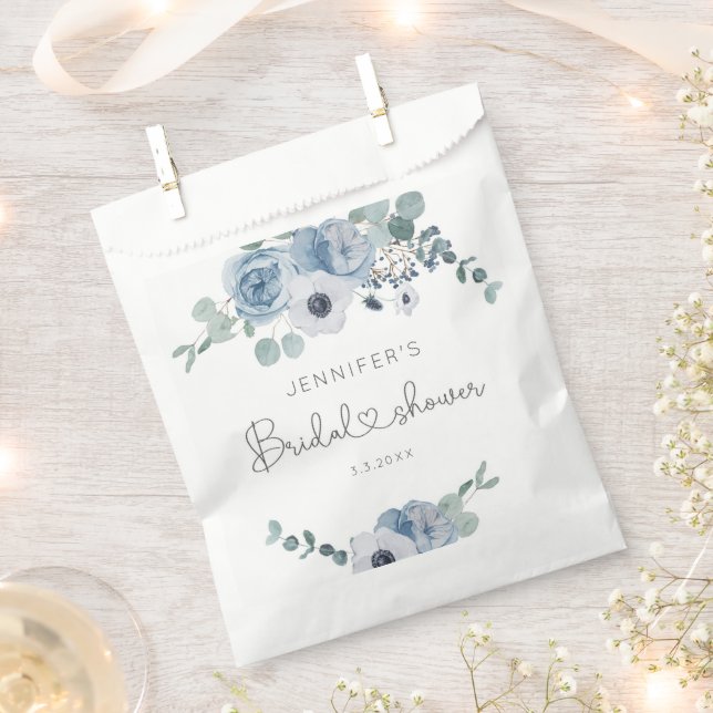 Dusty blue floral bridal shower favour bag (Clipped)