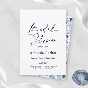 Dusty Blue Floral Bridal Shower  Invitation