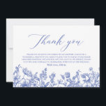 Dusty Blue Floral Bridal Shower Thank you Card<br><div class="desc">Express your gratitude with the Elegant Dusty Blue Floral Bridal Shower Thank You Card. This beautifully designed card features a sophisticated dusty blue floral pattern, adding a touch of elegance to your appreciation. The intricate floral details in muted blue hues create a sense of refinement and style. The thank you...</div>