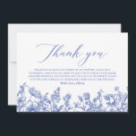 Dusty Blue Floral Bridal Shower Thank you Card<br><div class="desc">Express your gratitude with the Elegant Dusty Blue Floral Bridal Shower Thank You Card. This beautifully designed card features a sophisticated dusty blue floral pattern, adding a touch of elegance to your appreciation. The intricate floral details in muted blue hues create a sense of refinement and style. The thank you...</div>