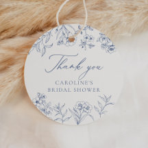 Dusty Blue Floral Chinoiserie Bridal Shower