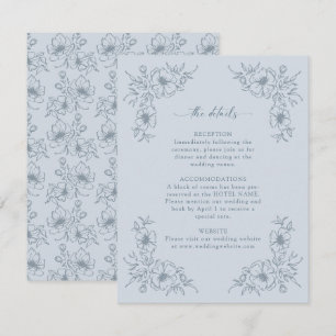Dusty Blue Floral Details Enclosure Card