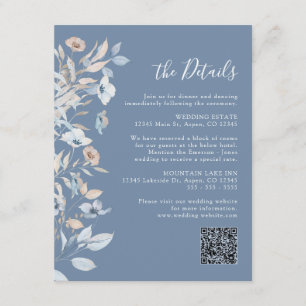 Dusty Blue Floral Enclosure Card