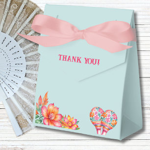 Dusty Blue Floral Fiesta Mexican Baby Shower Favor Box