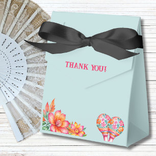 Dusty Blue Floral Fiesta Mexican Bridal Shower Favor Box