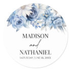 Dusty Blue Floral Flowers Garden Wedding