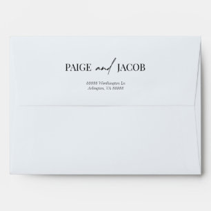 Dusty Blue Floral Flowers Garden Wedding Envelope