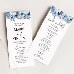 Dusty Blue Floral Flowers Garden Wedding Program<br><div class="desc">This is a Dusty Blue Floral Flowers Wedding Program!</div>