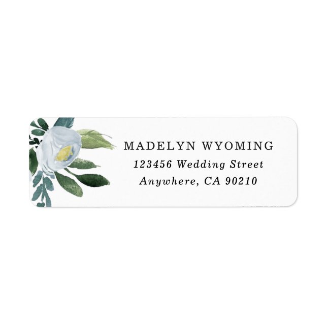 Dusty Blue Floral Garden Watercolor Rustic Wedding (Front)