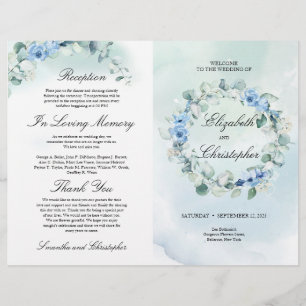 Dusty Blue Floral Greenery Eucalyptus Wedding