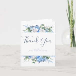 Dusty Blue Floral Greenery Mariage Merci