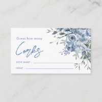 Dusty Blue Floral Guess How Many Game Corks