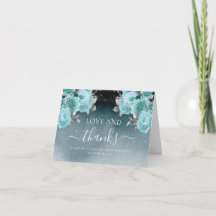 Dusty Blue Floral Mariage Merci