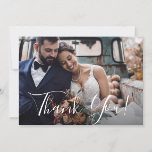 Dusty Blue Floral Mariage Photo Merci