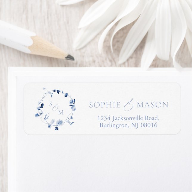 Dusty Blue Floral Monogram (Insitu)