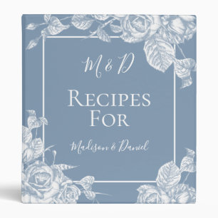 Dusty Blue Floral Recipe Binder