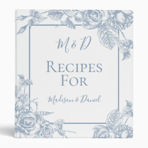 Dusty Blue Floral Recipe Binder