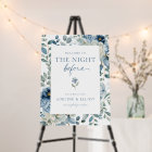 Dusty Blue Floral Rehearsal Dinner Welcome Sign