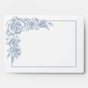 Dusty Blue Floral Return Address Envelope