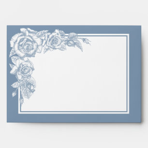 Dusty Blue Floral Return Address Envelope
