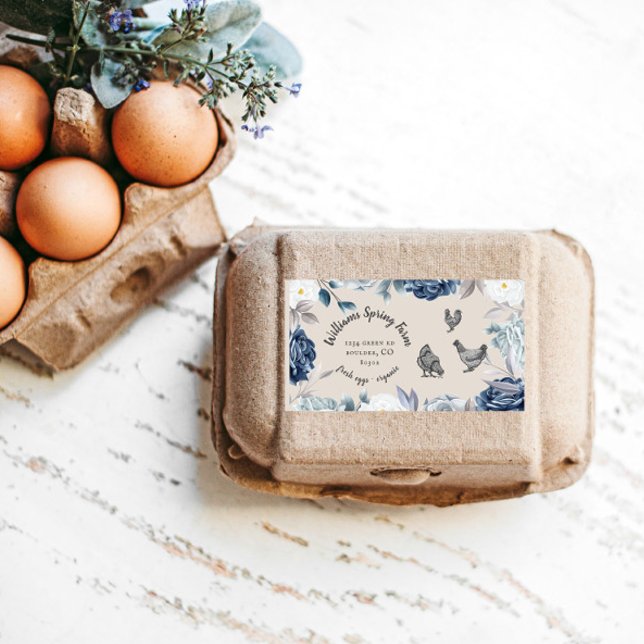 Dusty Blue Floral Script rustique Canard Carton Oe (Créateur téléchargé)