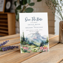 Dusty Blue Floral Spring Mountains Wedding