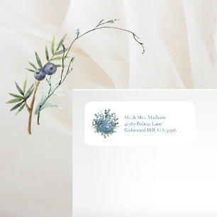 Dusty Blue Floral Succulents Adresse de retour