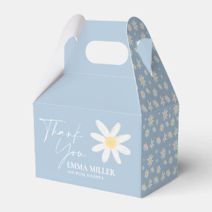 Dusty Blue Floral Thank You  Favor Box