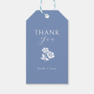 Dusty Blue   Floral Thank You Wedding Gift Tag