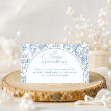 Dusty Blue Floral Toile Recipe Bridal Shower