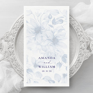 Dusty Blue Floral Watercolor Guest Towels Napkin