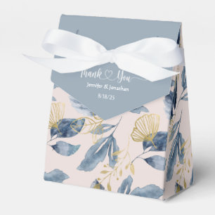   Dusty Blue Floral Watercolor Wedding   Favor Box