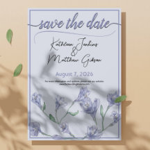 Dusty Blue Floral Watercolor Wedding