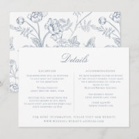 Dusty Blue Floral Wedding Details Card
