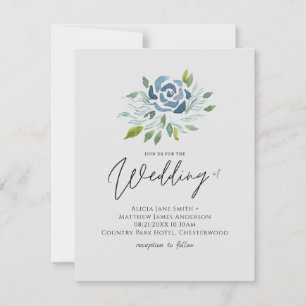 Dusty Blue Floral Wedding Elegant Modern Budget