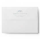 Dusty Blue Floral Wedding Envelope