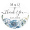 Dusty Blue Floral Wedding Favour Thank You
