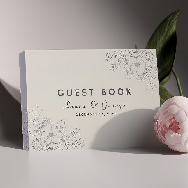 Dusty Blue Floral Wedding Guest Book (Creator Uploaded)