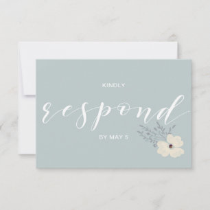 Dusty Blue Floral Wedding rsvp